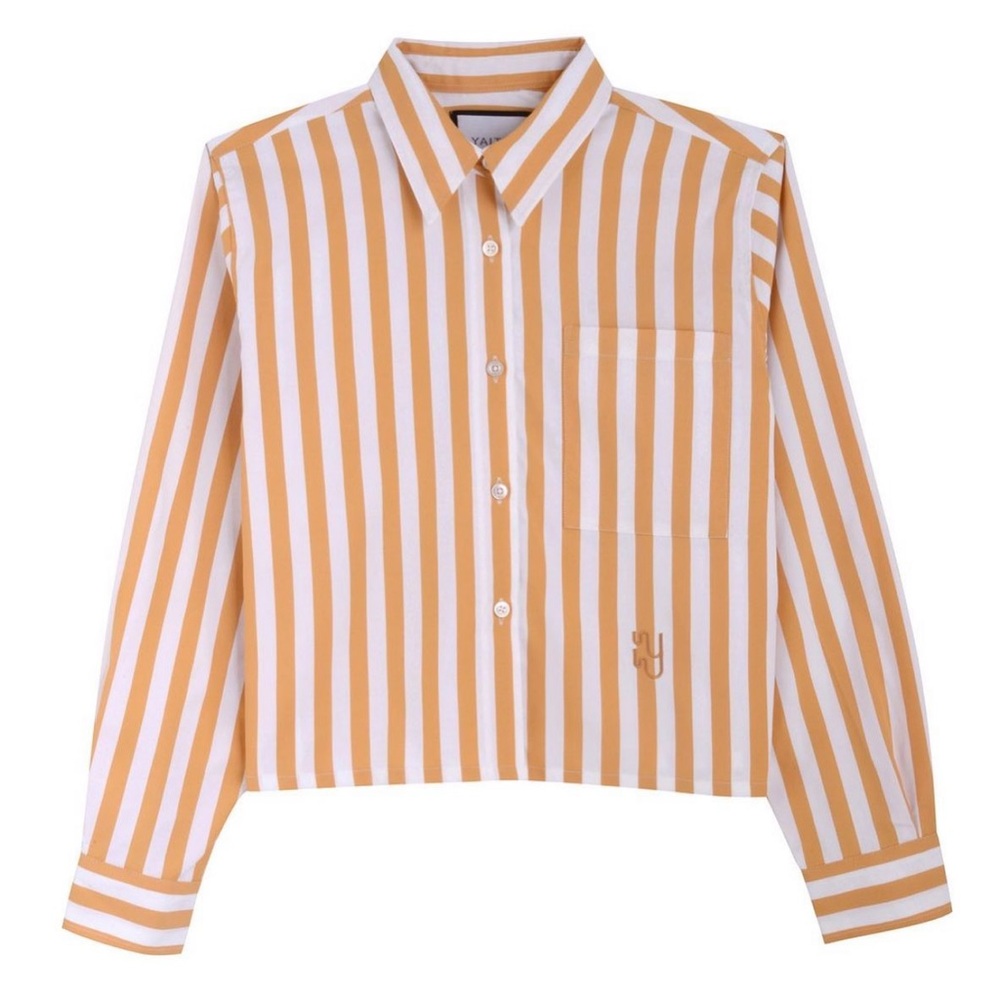 Yaitte cropped BUOY in Distinct Yellow and White Stripe